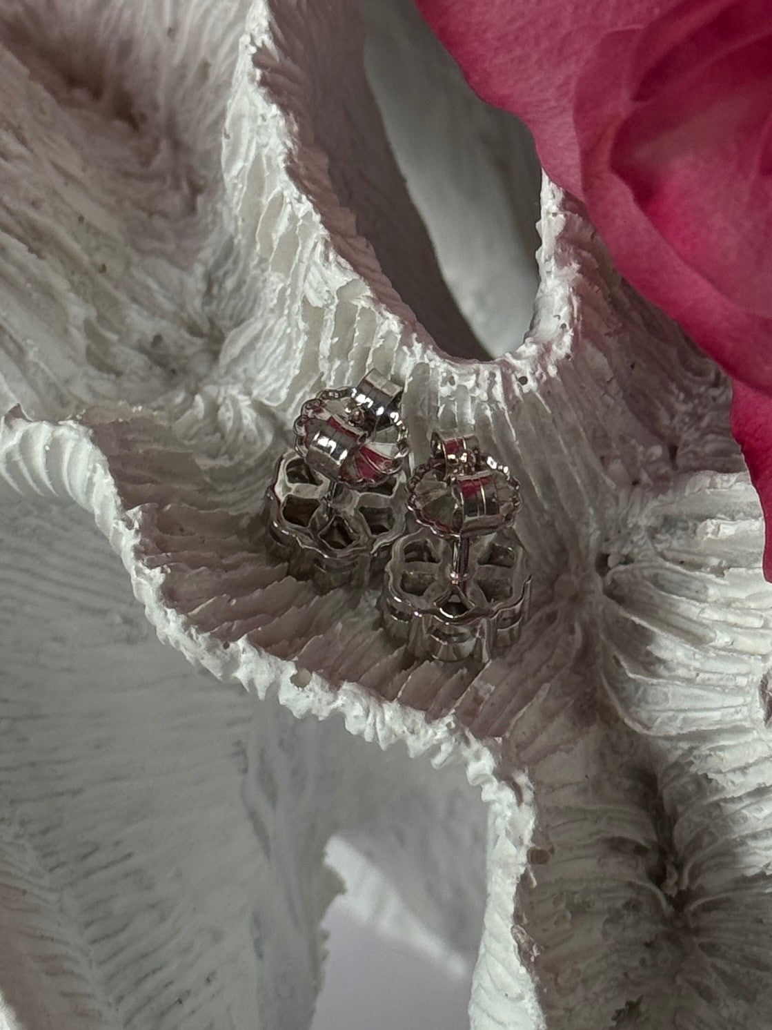 14K White Gold Diamond 2.08 TCW Flower Earrings