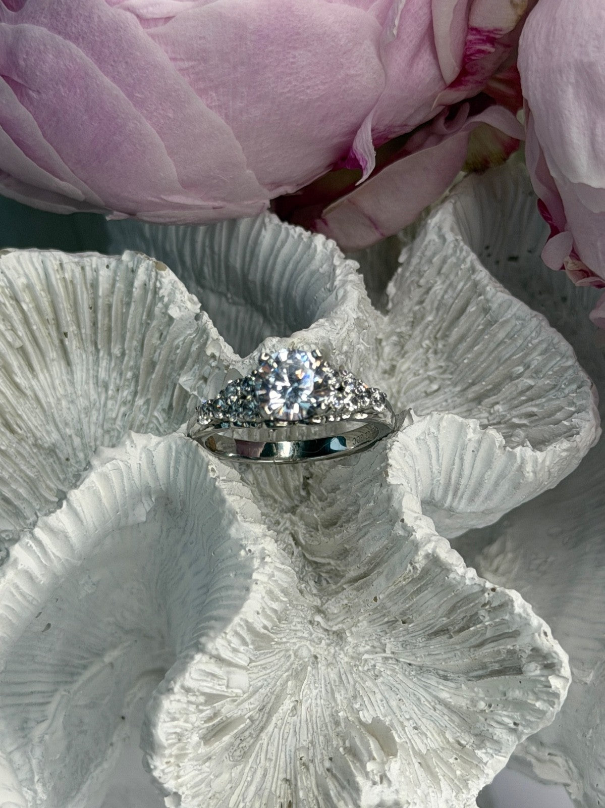 GOC 925 Sterling Silver tcw 1.80 Cz Ring Size 7
