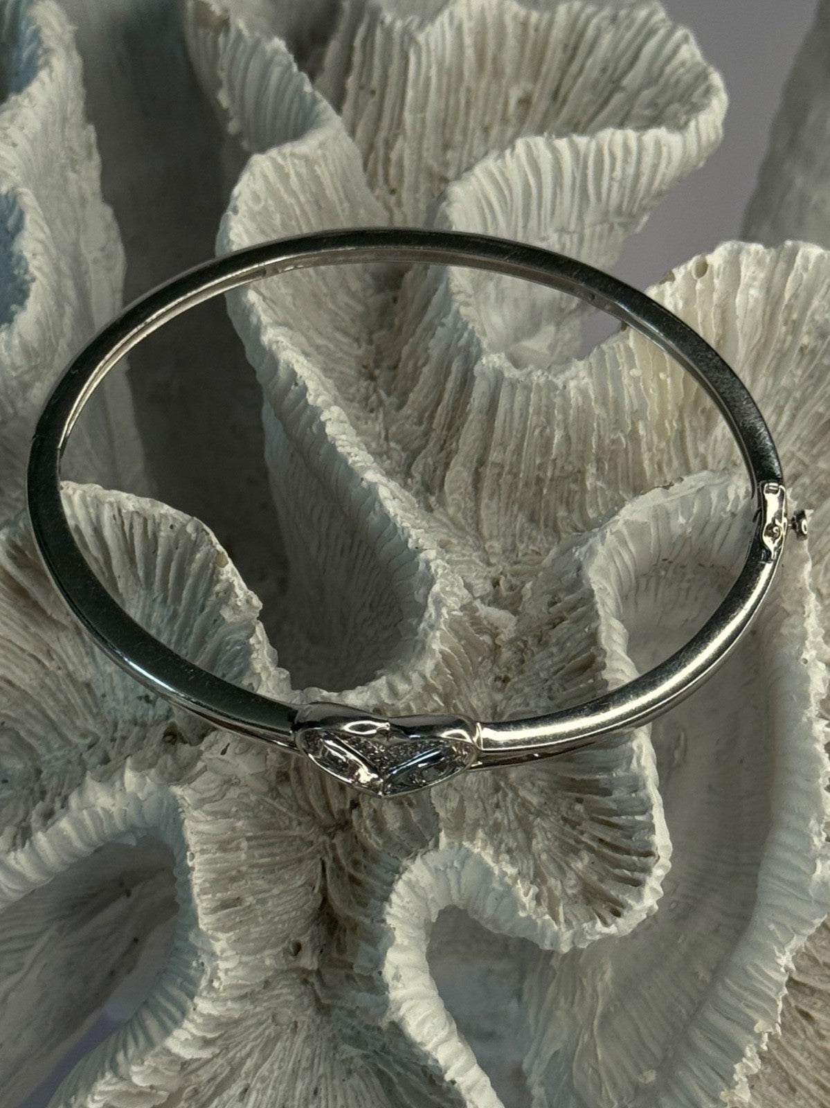 925 Sterling Silver NDI Diamond Heart Bracelet
