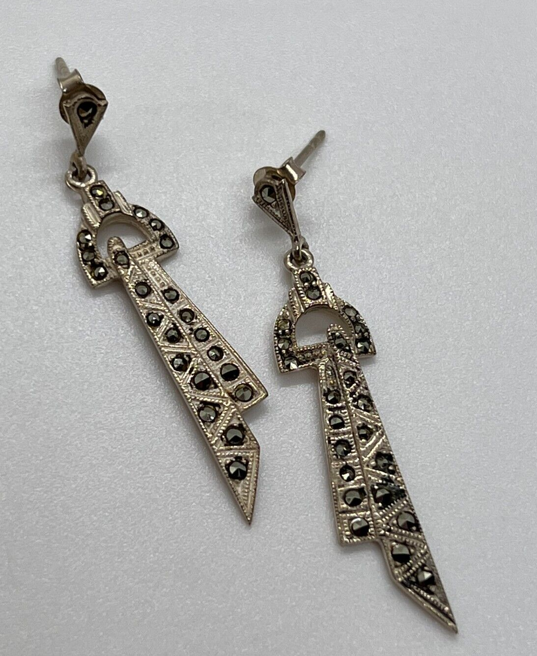 Vintage 925 Sterling Silver & Marcasites Earrings