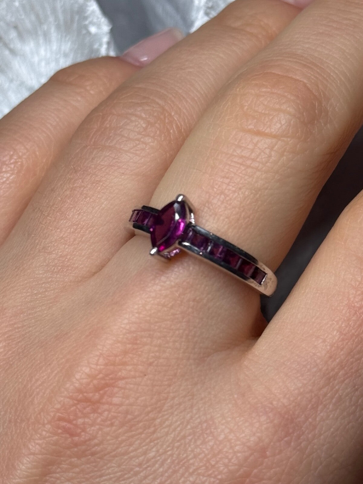 925 Sterling Silver Spinel Ring Size 7.5