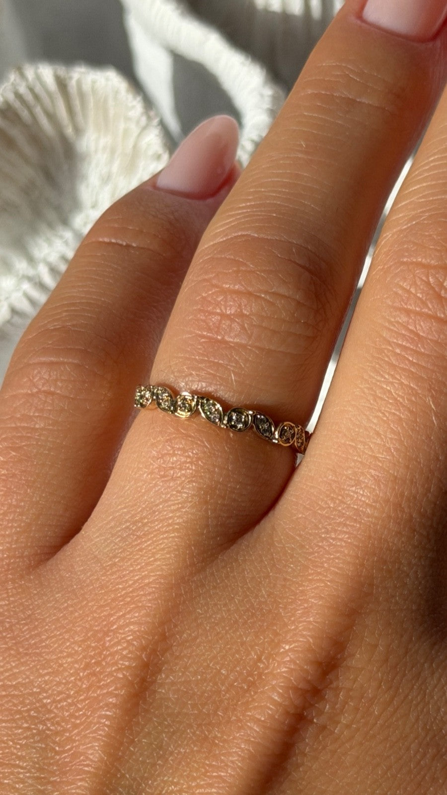 10K Yellow Gold Diamond 0.12 ct Ring Size 6.5