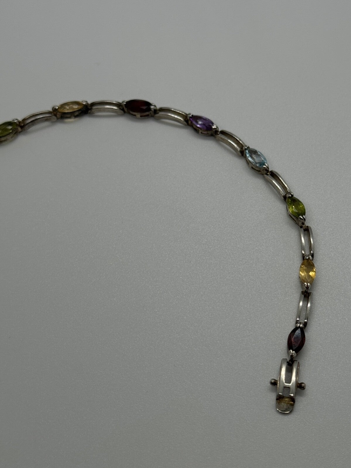 925 Sterling Silver Tourmalines Bracelet