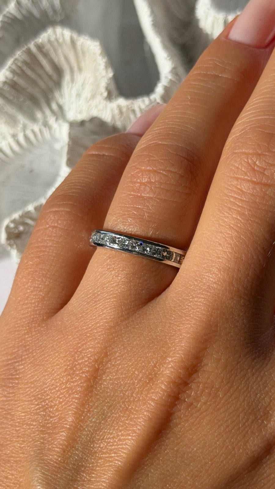 Custom Platinum Diamond 1.86 ct Band Ring Size 6.5