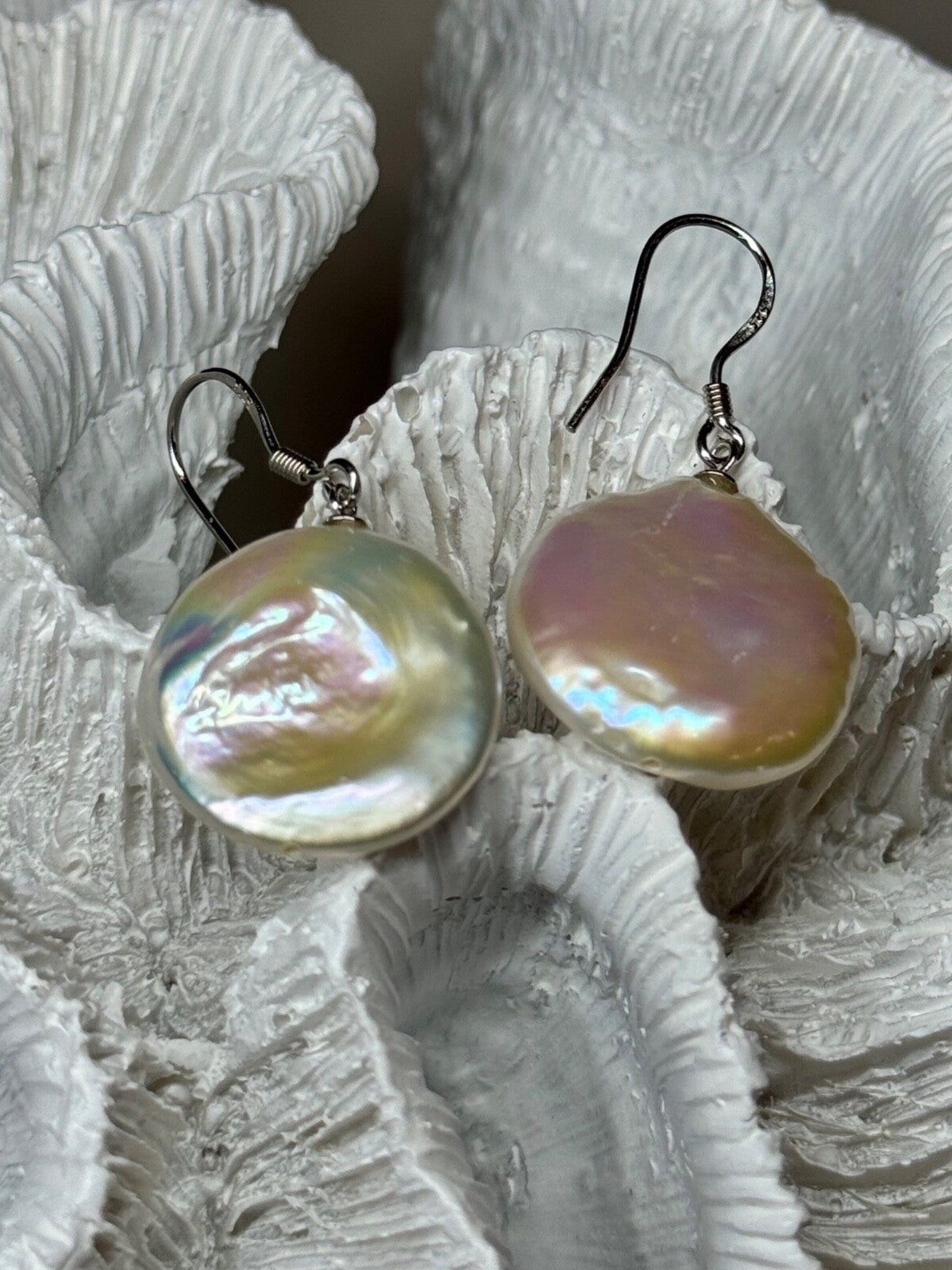925 Sterling Silver Fresh Water Pearl Earrings Length 1.8 Inch