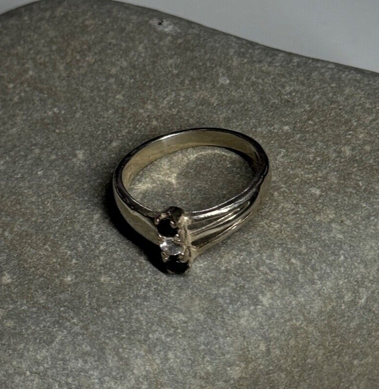 925 Sterling Silver Sapphire & Beryl Ring Size 8