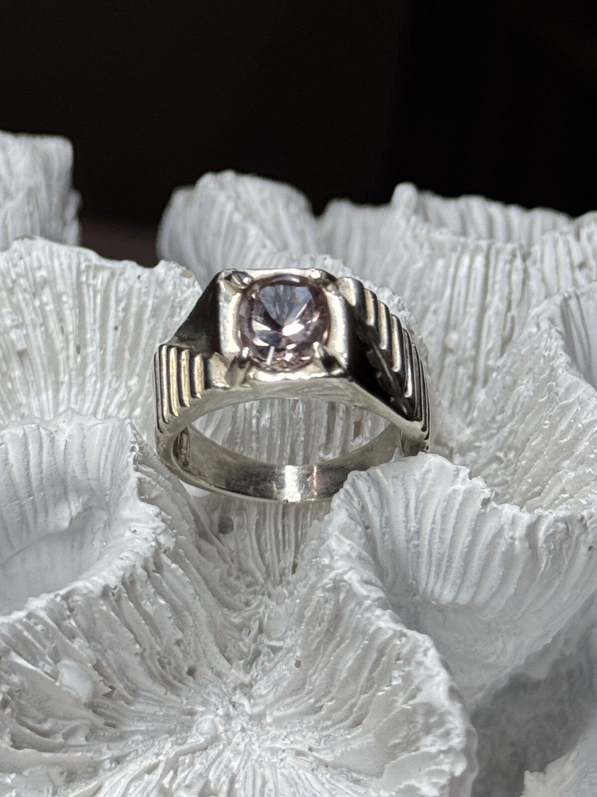 Men's 925 Sterling Silver Spinel Ring Size 8.5