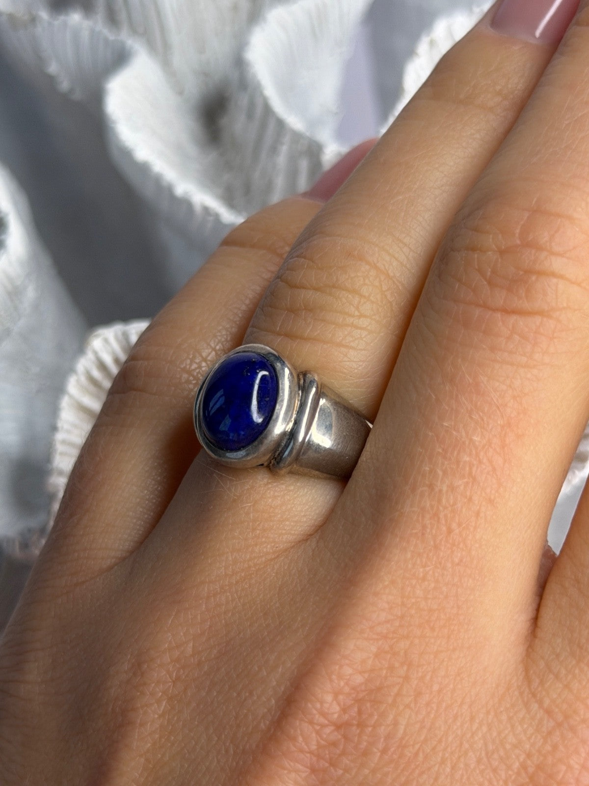 Vintage 925 Sterling Silver Sodalite Ring Size 6