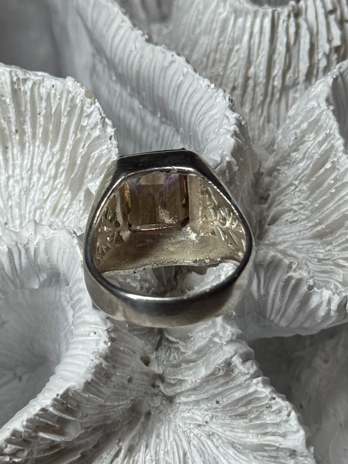 925 Sterling Silver Spinel Men's Ring Size 8