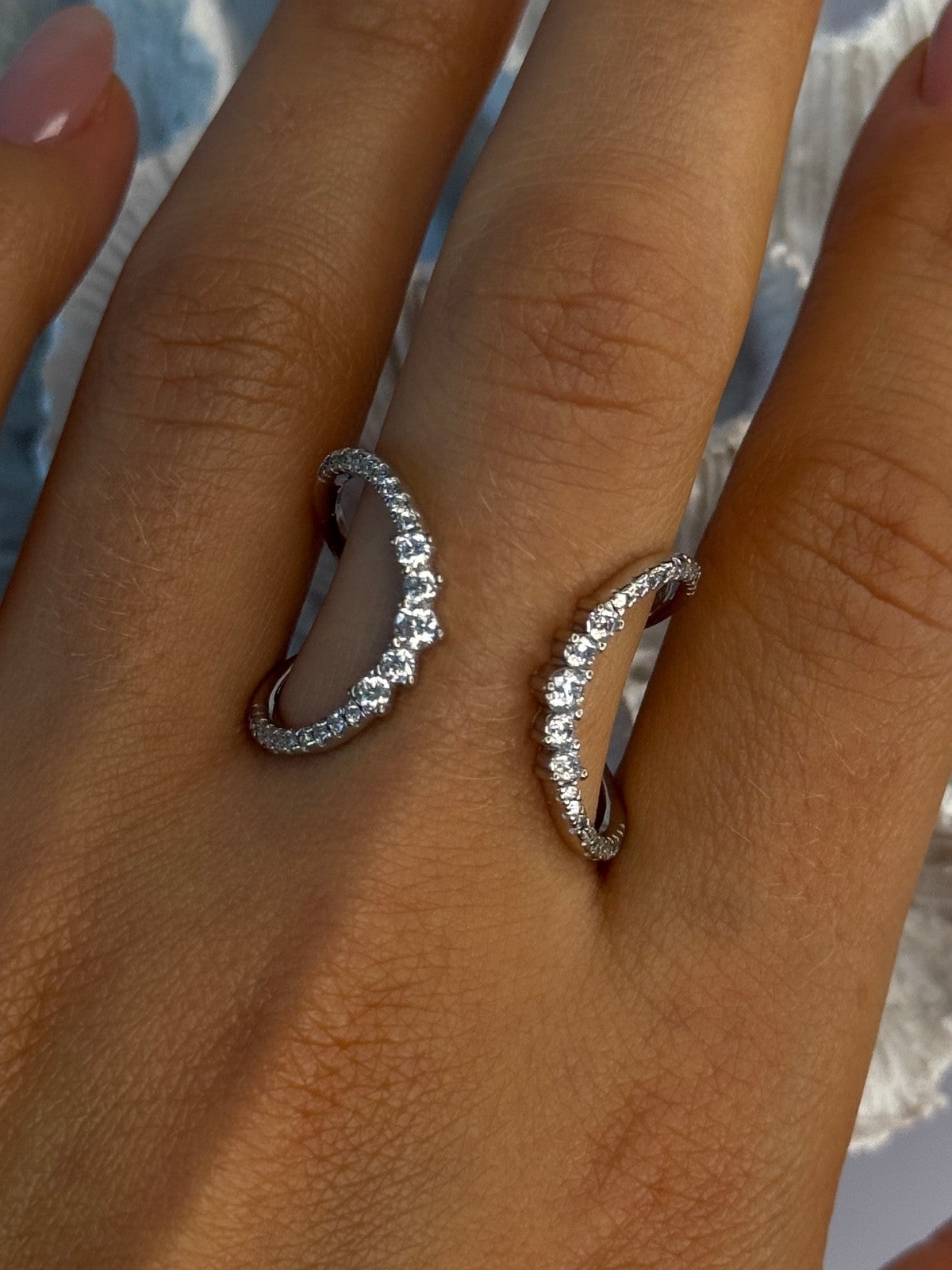 Unique Sizable Design 925 Sterling Silver Cz Ring Size 11