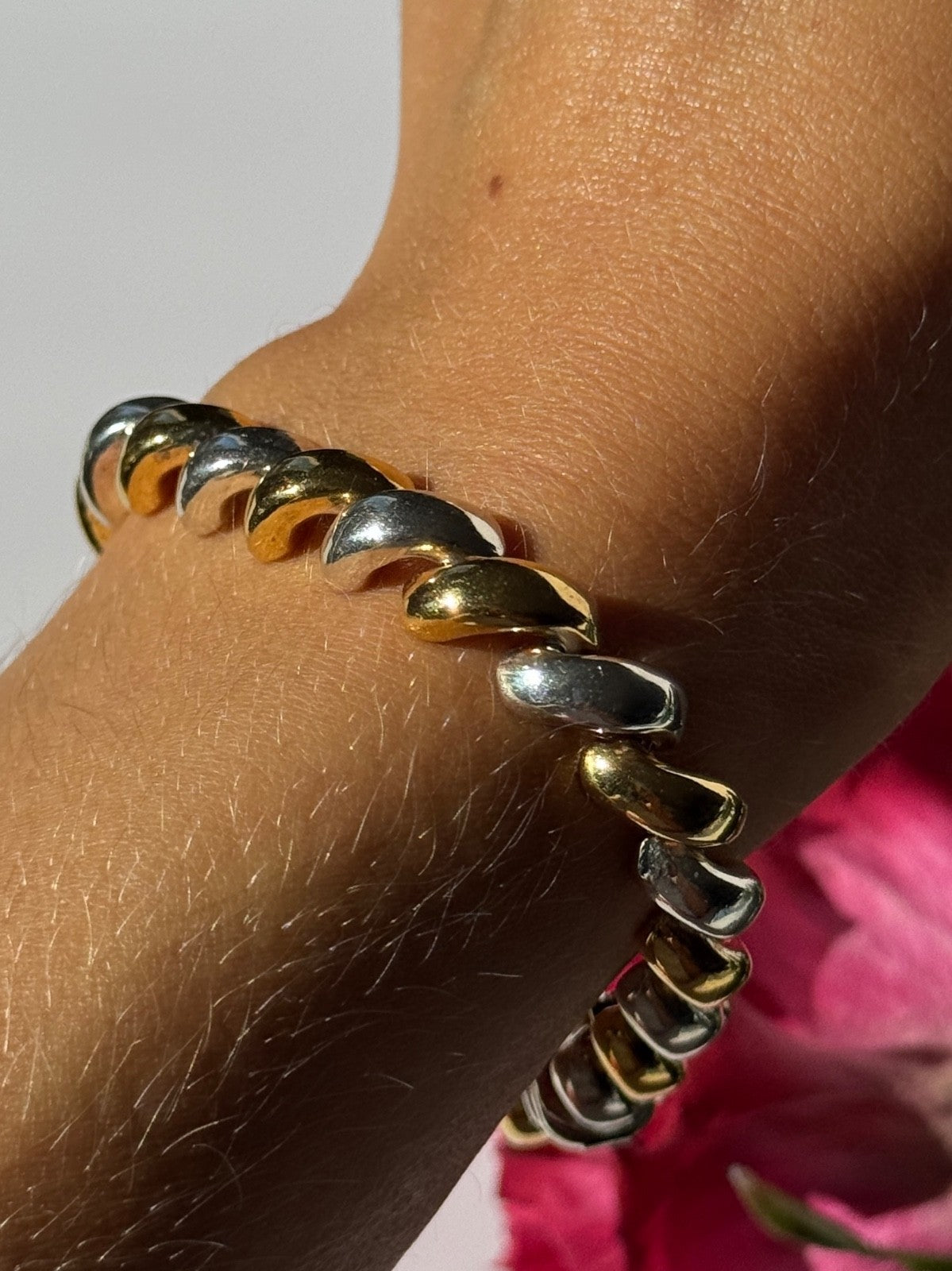Italy Milor 925 Sterling Silver Gold Plated Bracelet 7 Inch