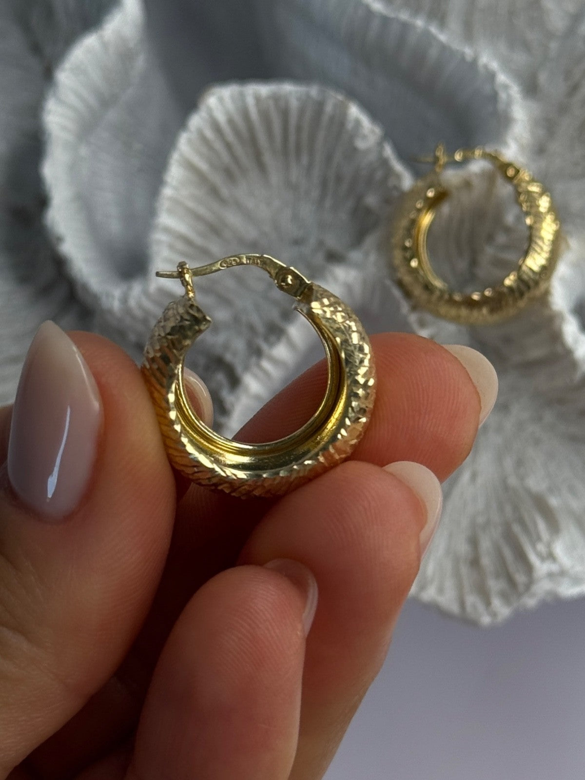 Aesthetic Italy 925 Sterling Silver Gold Plated Earrings Length 0.80 Inch