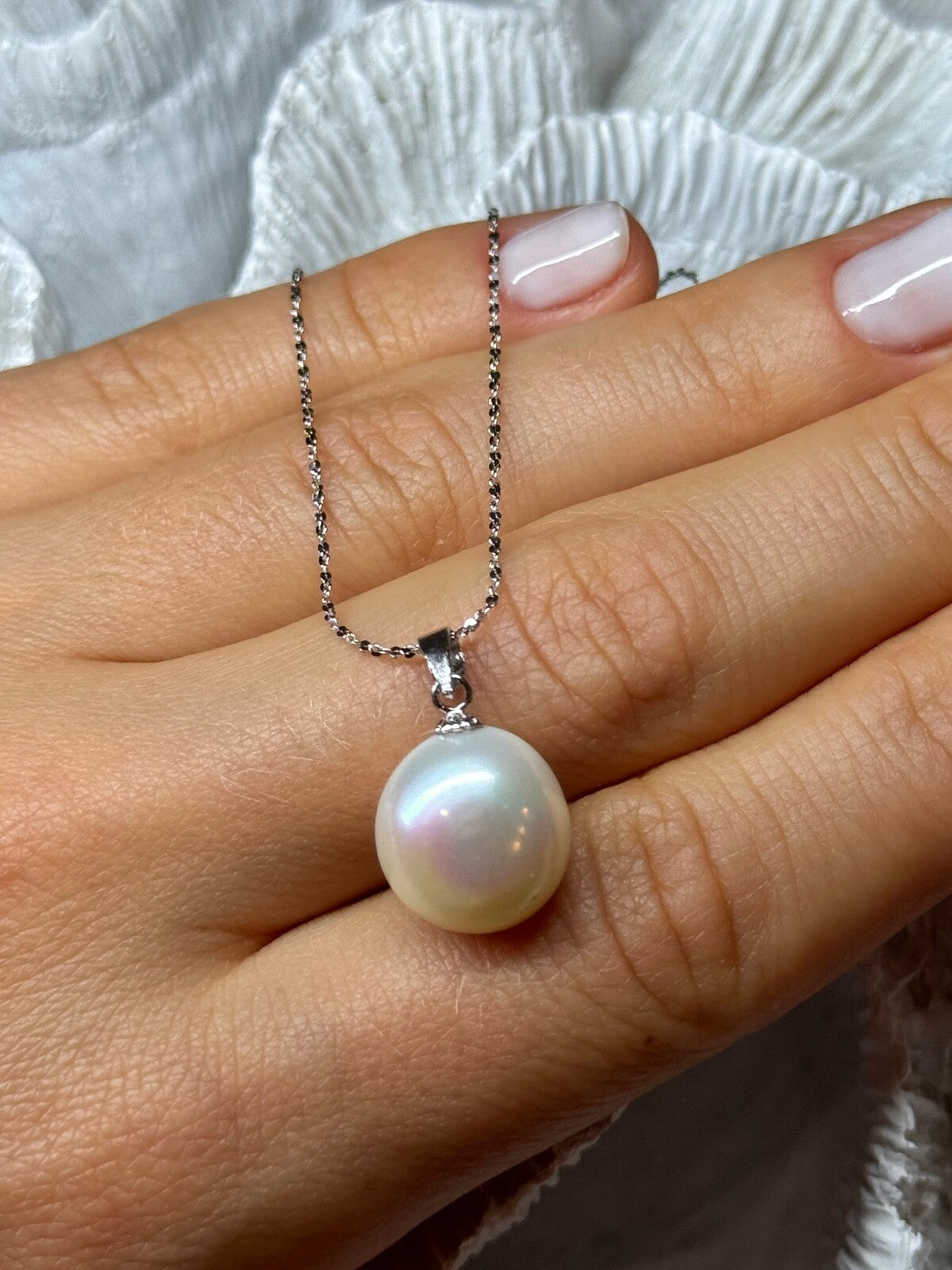 925 Sterling Silver Fresh Water Pearl Necklace Length 18 Inch