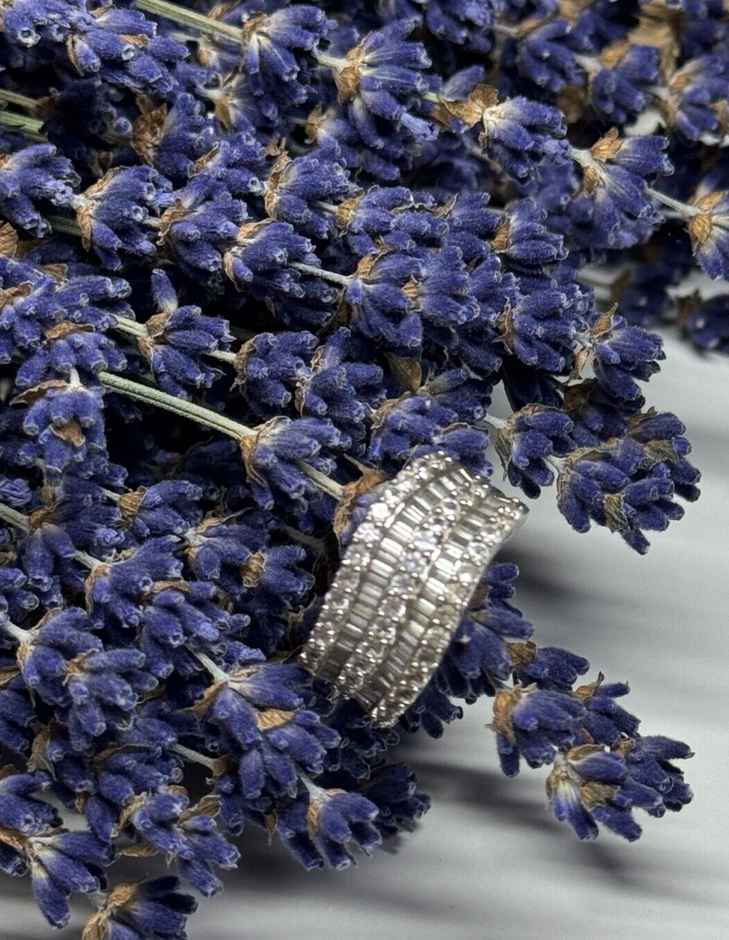 925 Sterling Silver Sapphire Ring Size 6
