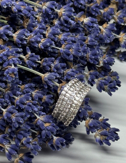 925 Sterling Silver Sapphire Ring Size 6