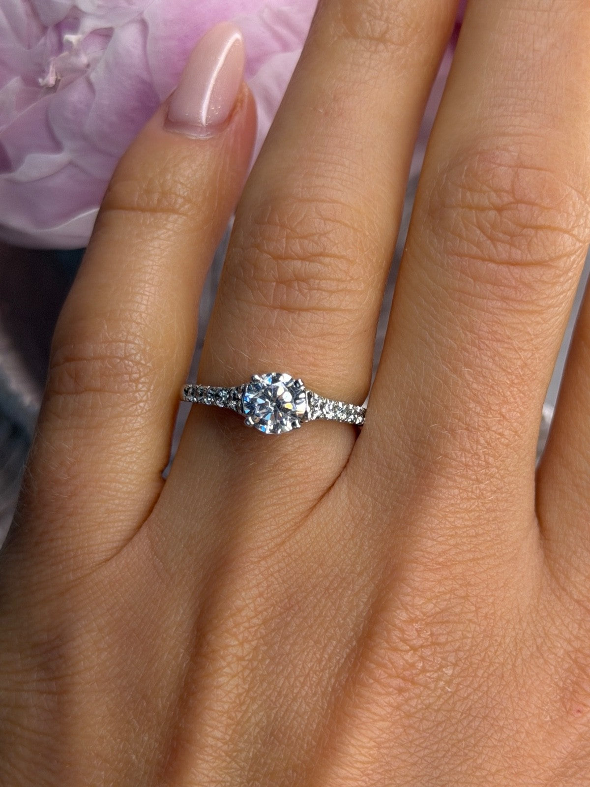 GOC 925 Sterling Silver tcw 1.33 Cz Ring Size 7