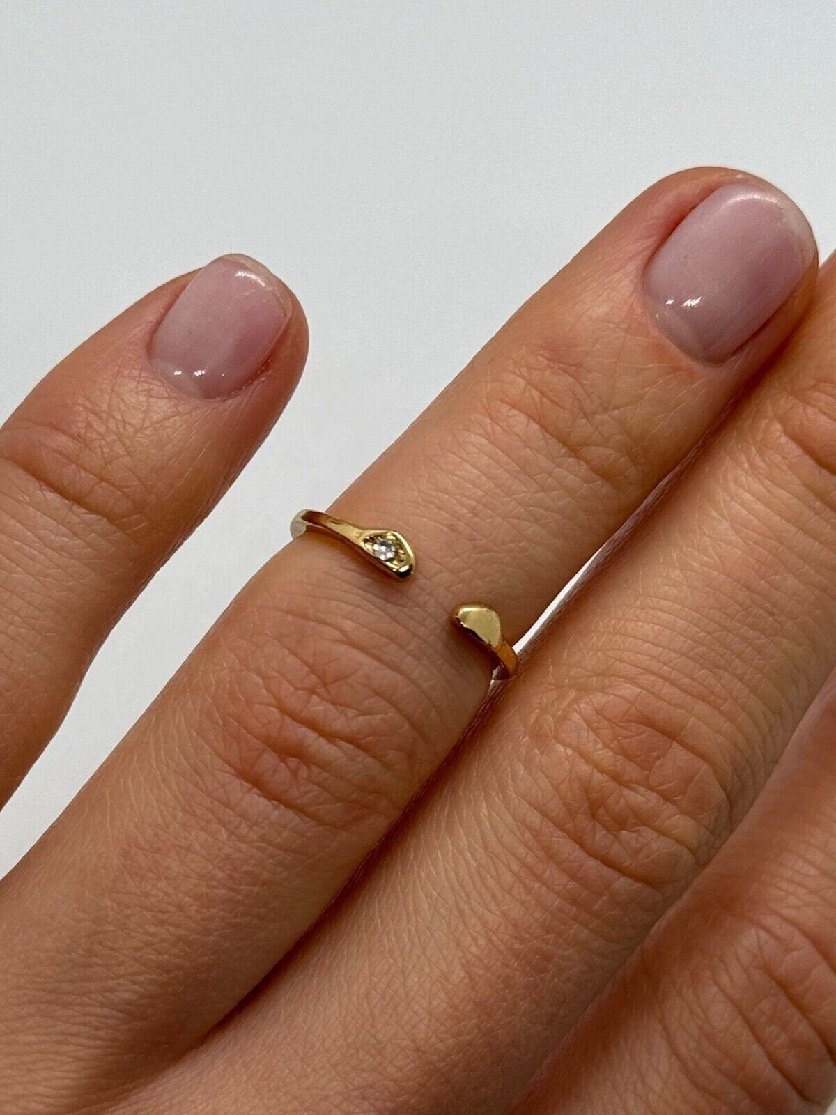 925 Sterling Silver Gold Plated CZ Ring Size 5