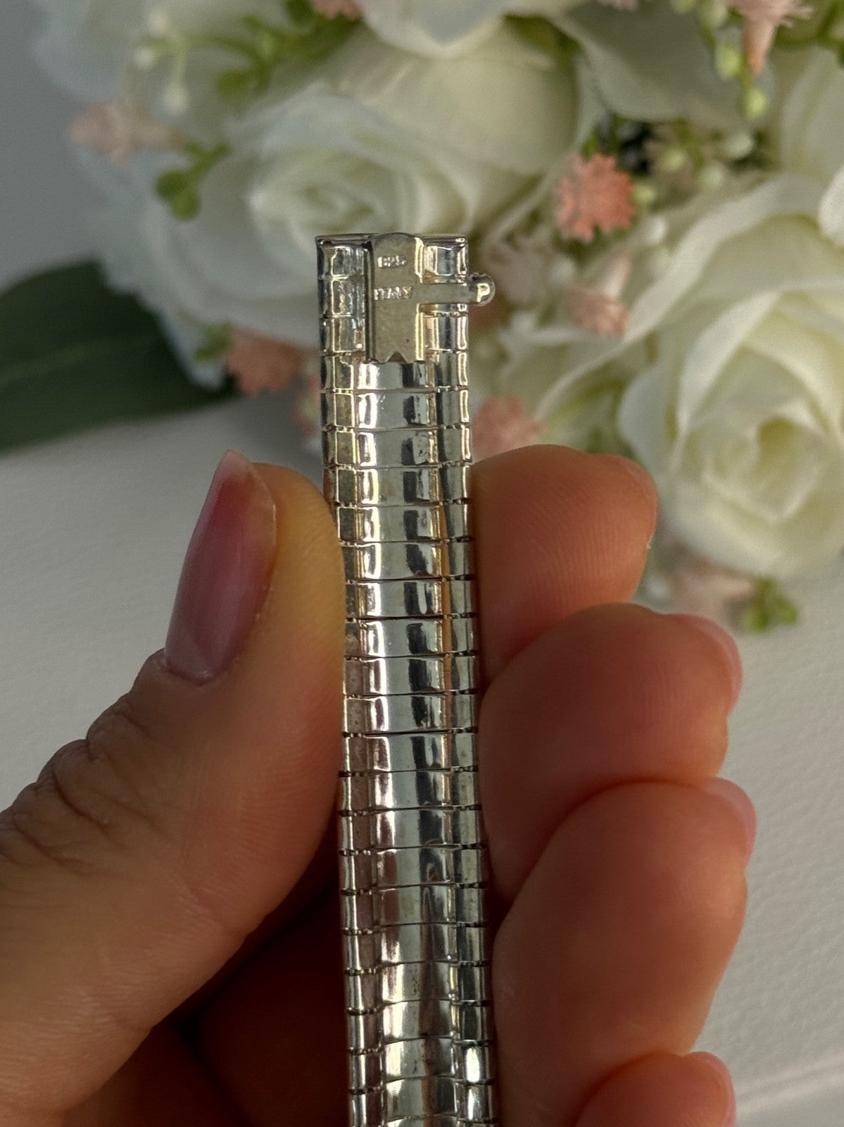 Beautiful Classy Italy 925 Sterling Silver Bracelet Length 7.5 Inch