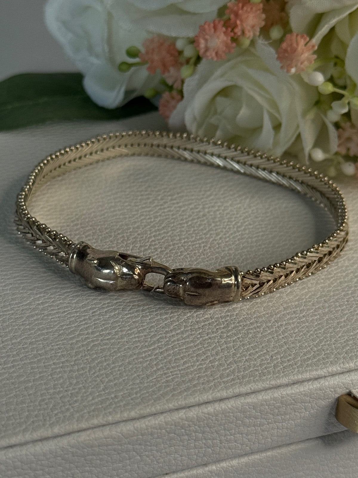 925 Sterling Silver Pantera Bracelet Length 8 Inch