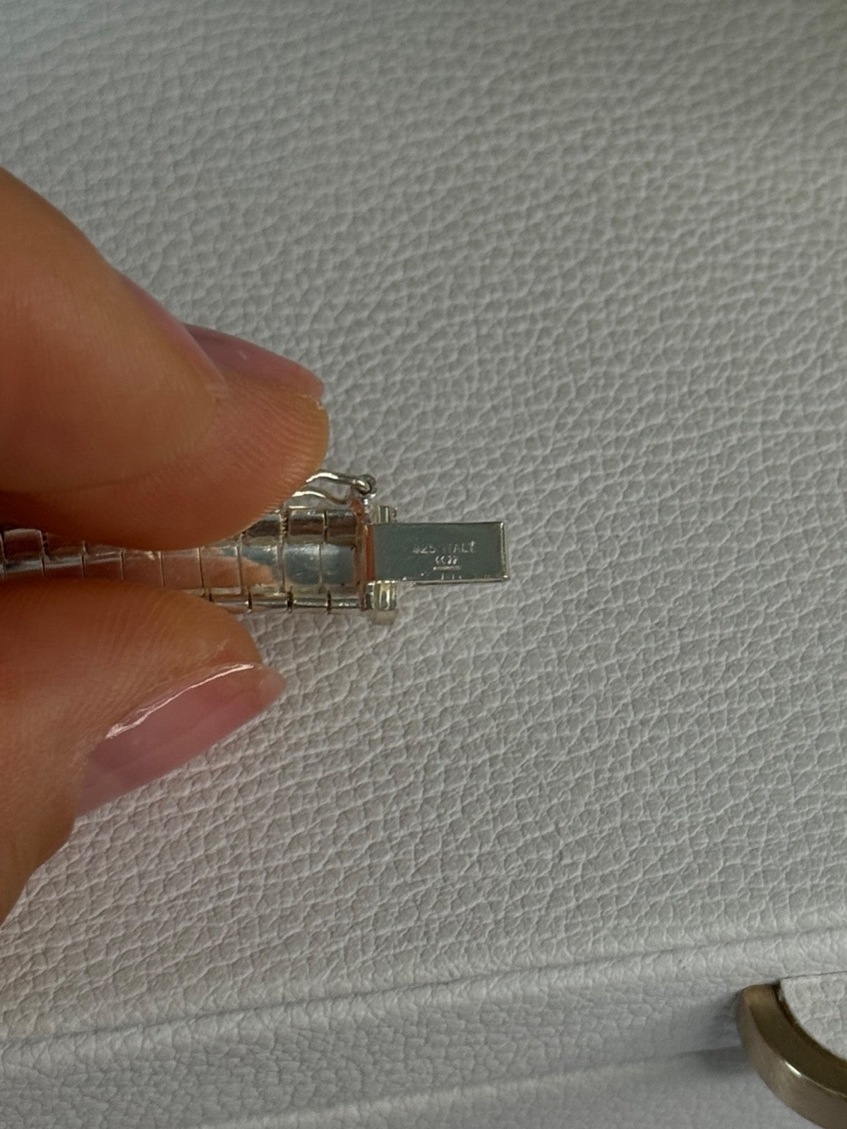 Classy 925 Sterling Silver Italy Gold Plated Part Bracelet Length 7.5 Inch