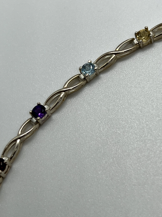 925 Sterling Silver Tourmalines Bracelet