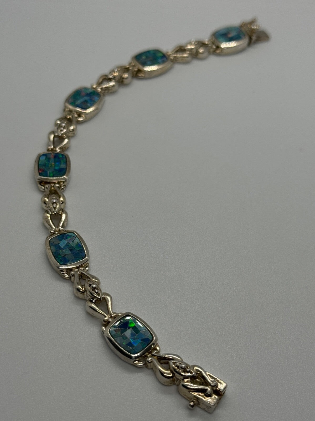 925 Sterling Silver Opal Bracelet