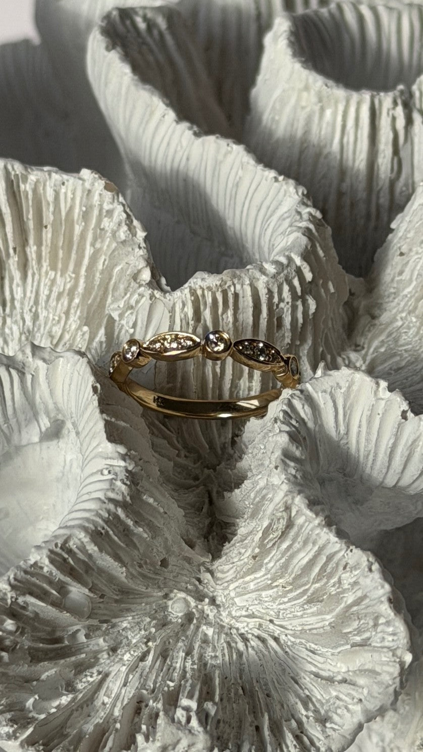 14K Yellow Gold Diamond 0.33 ct Ring Size 4.5