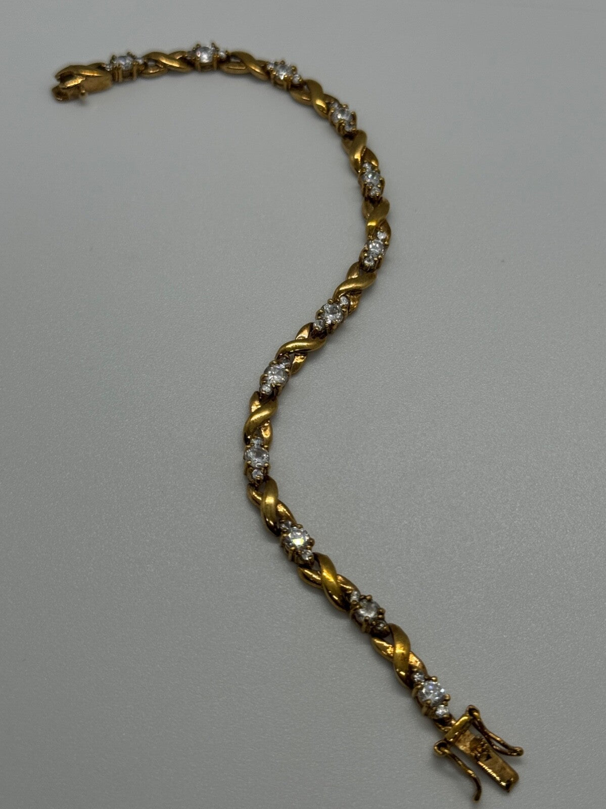 925 Sterling Silver Gold Plated CZ Bracelet