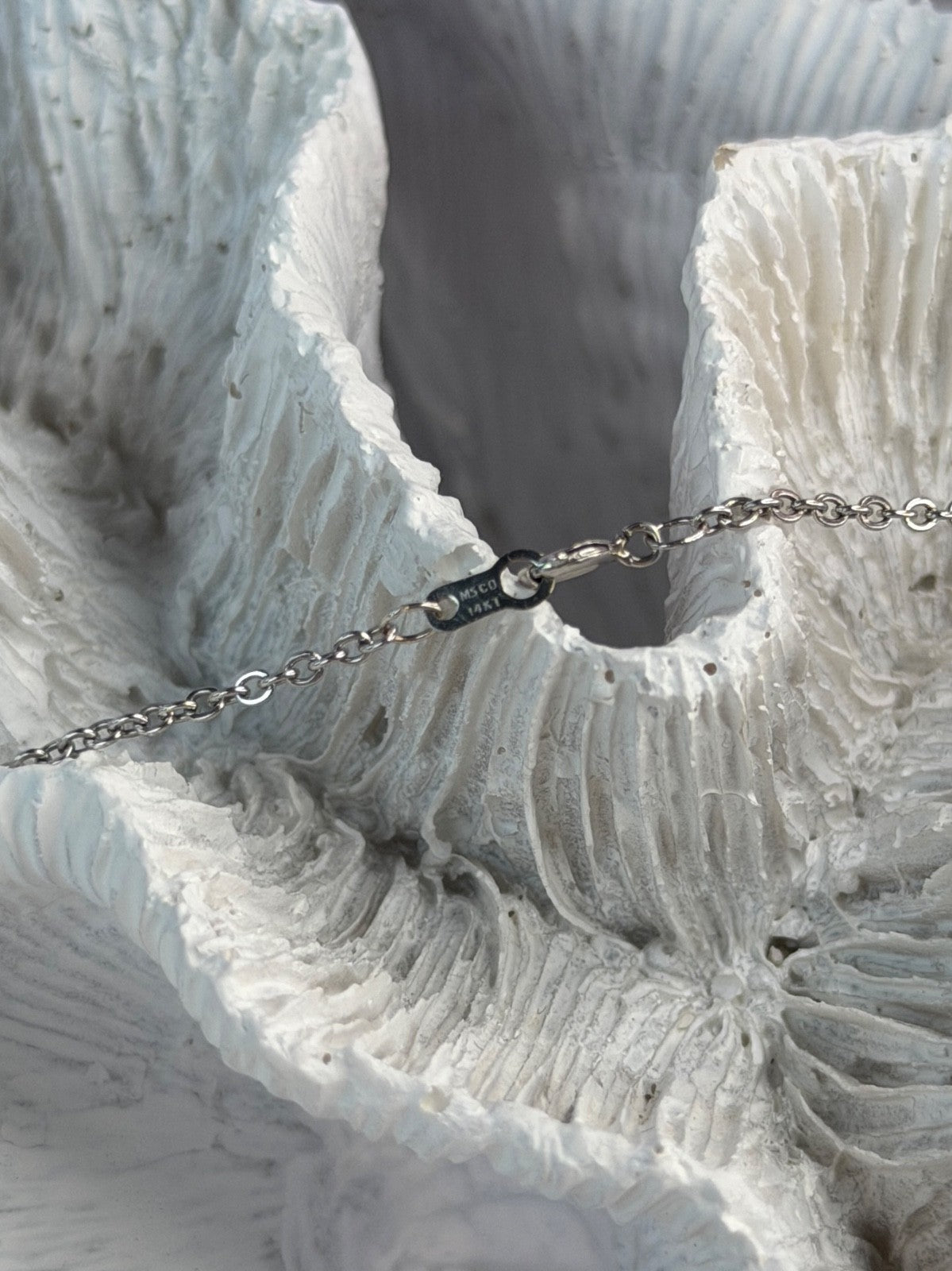 Msco 14K White Gold Diamond 0.44 ct Necklace