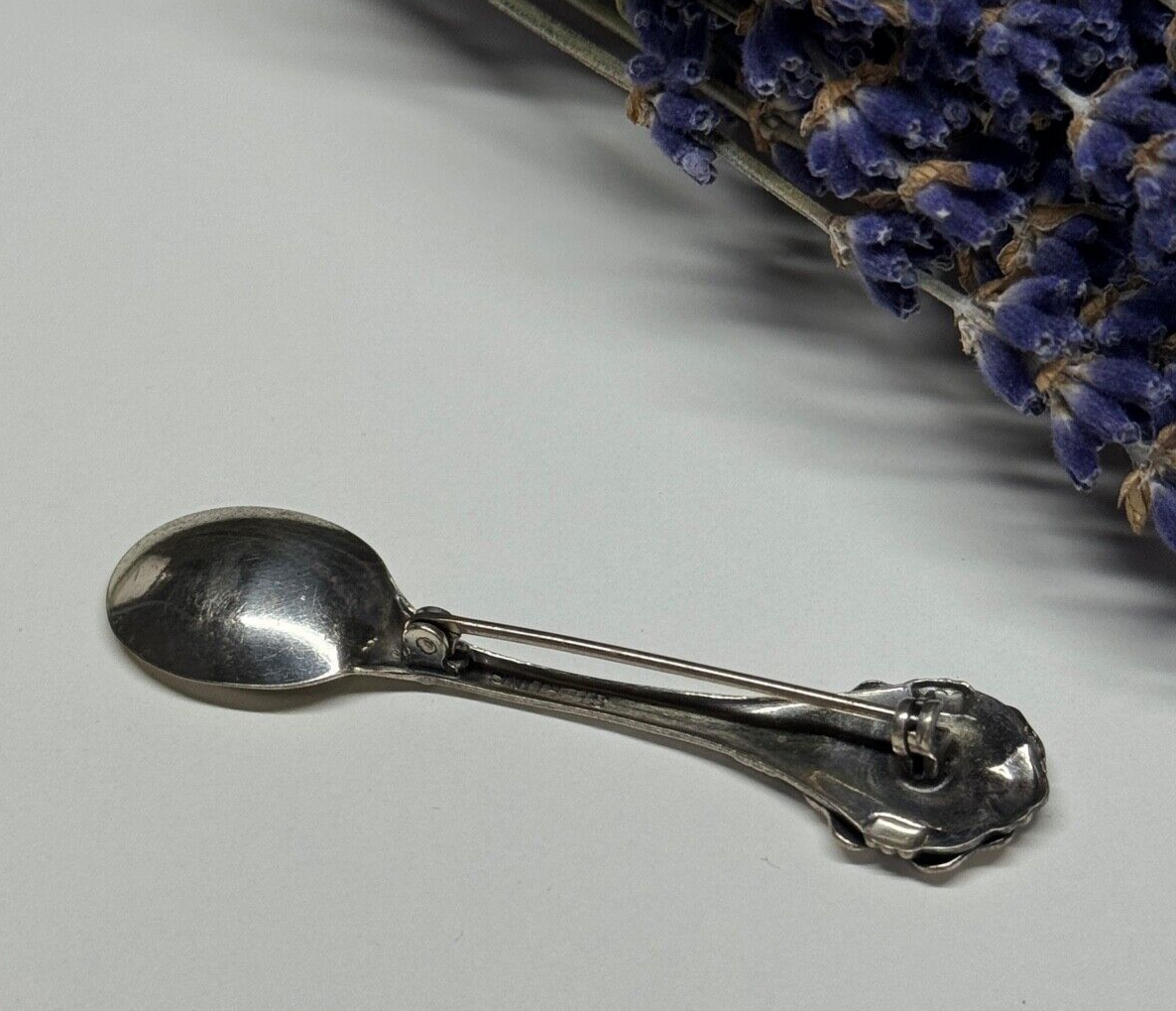 925 Sterling Silver Spoon Brooch
