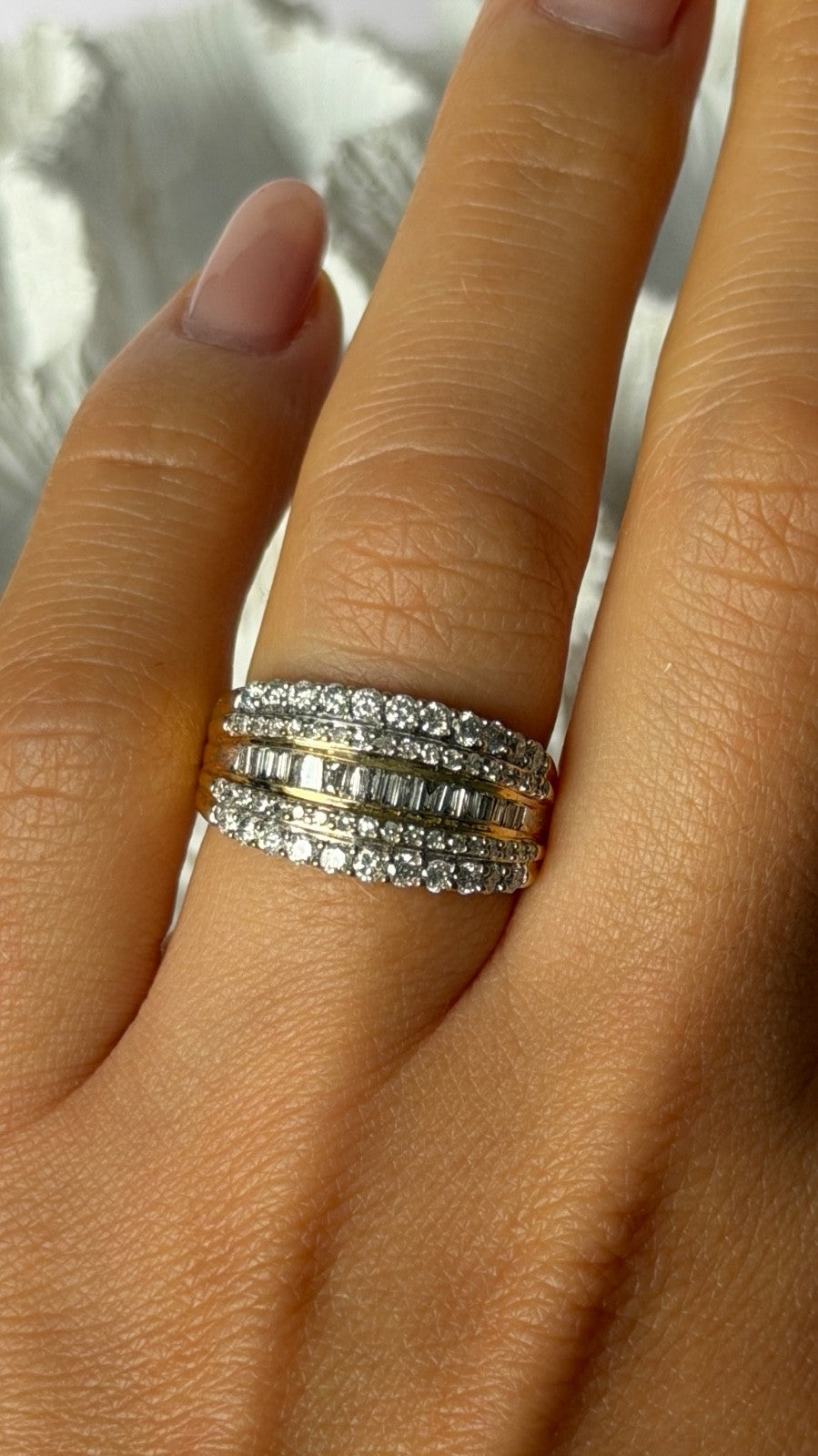 10K Yellow Gold Diamonds 1 carat Ring Size 7