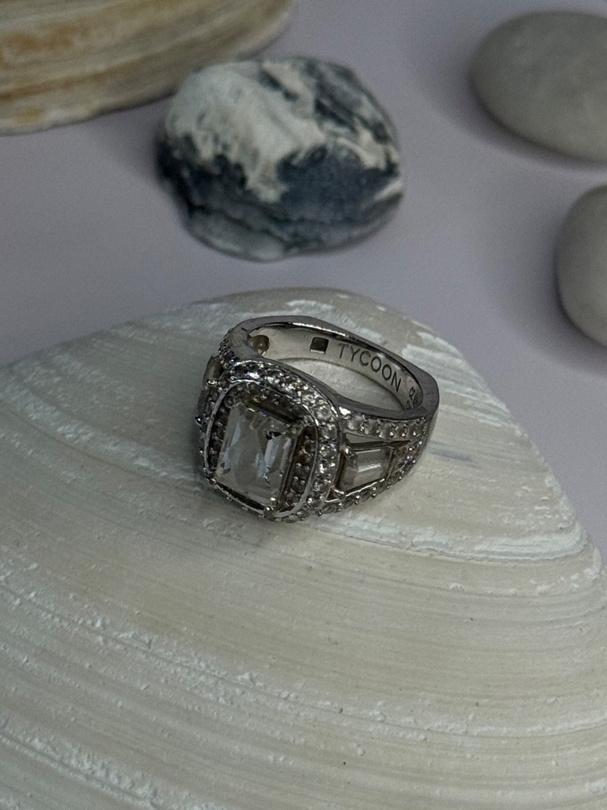 Tycoon 925 Sterling Silver Cz Ring Size 5