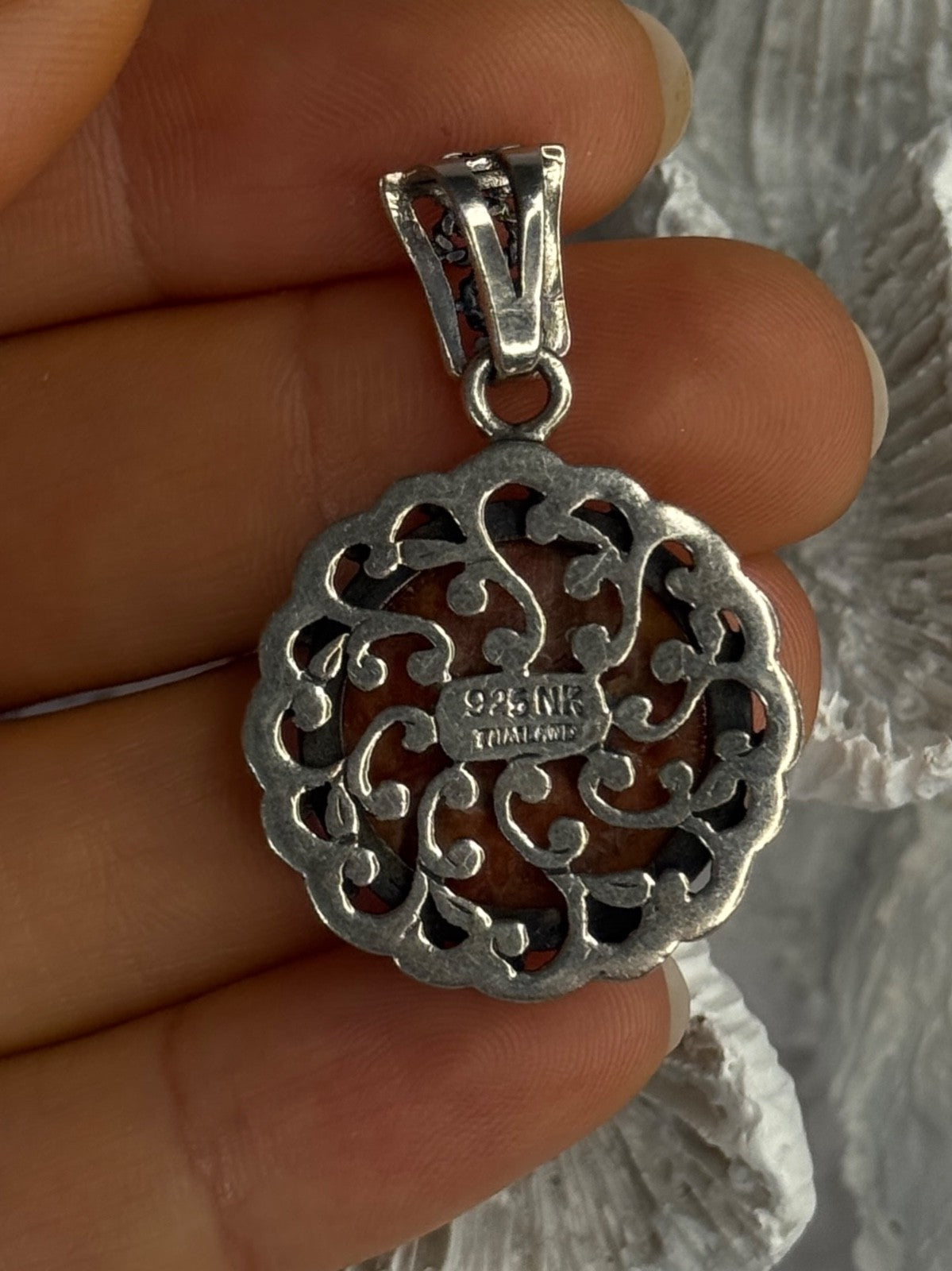 925 Sterling Silver Carnelian Pendant Lenght 1.60 Inch