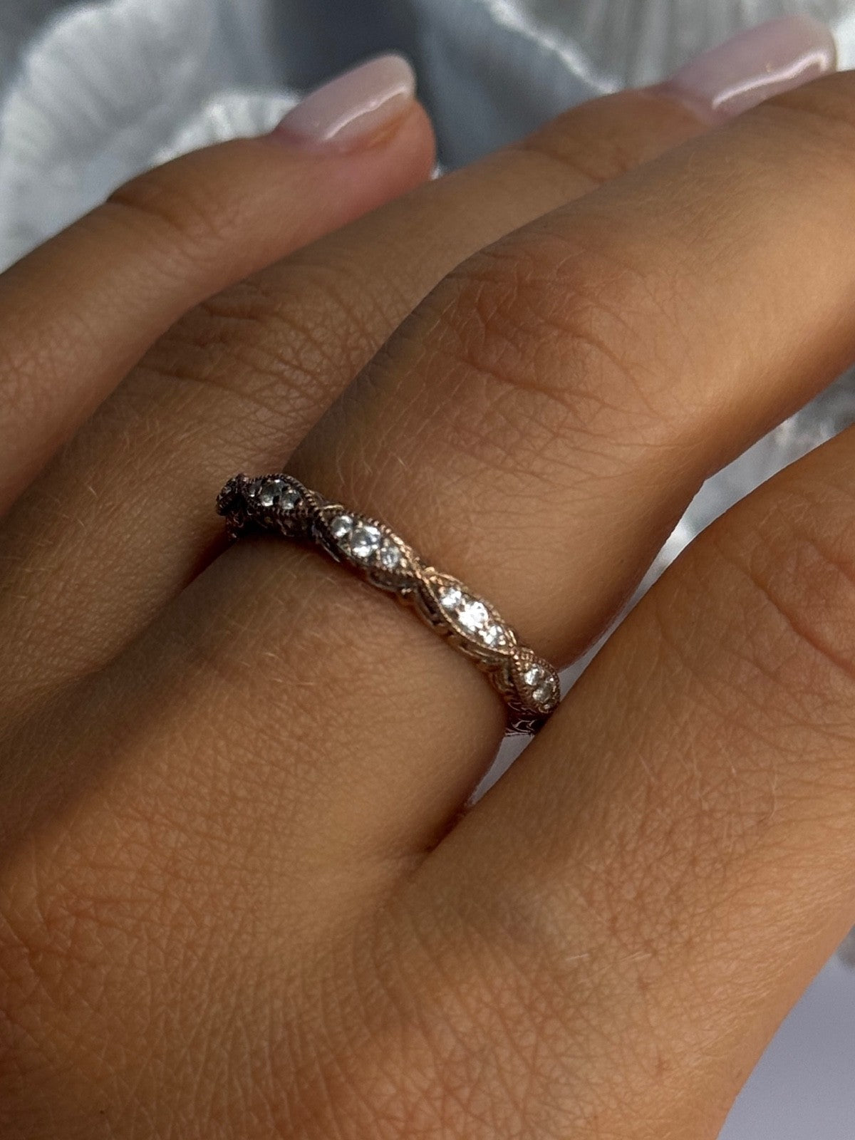925 Sterling Silver Gold Plated Vanna K White Sapphire Ring Size 8