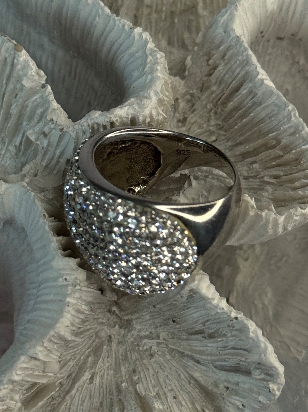 Beautiful 925 Sterling Silver CZ Ring Size 8