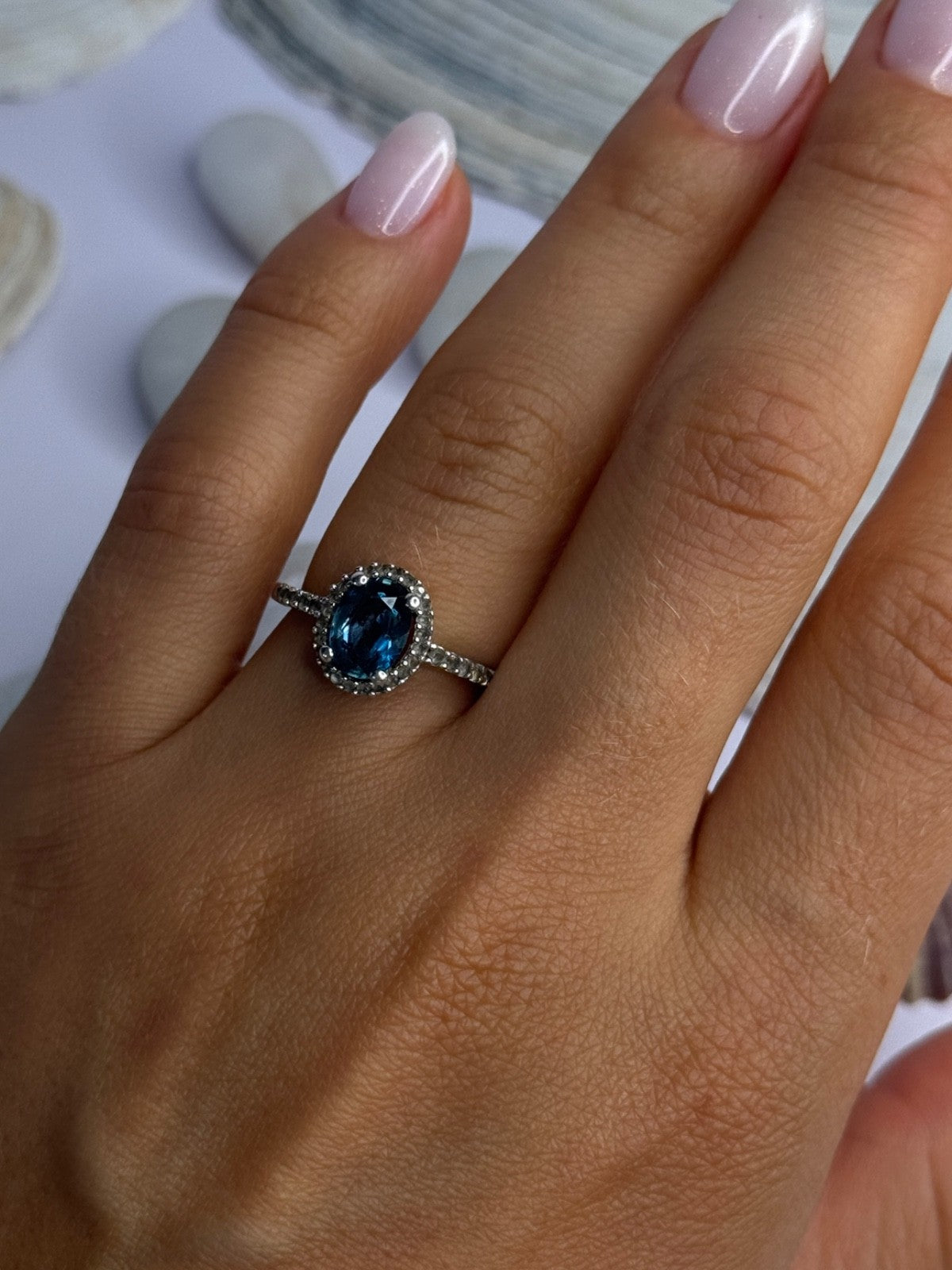925 Sterling Silver Spinel & Beryl Ring Size 7