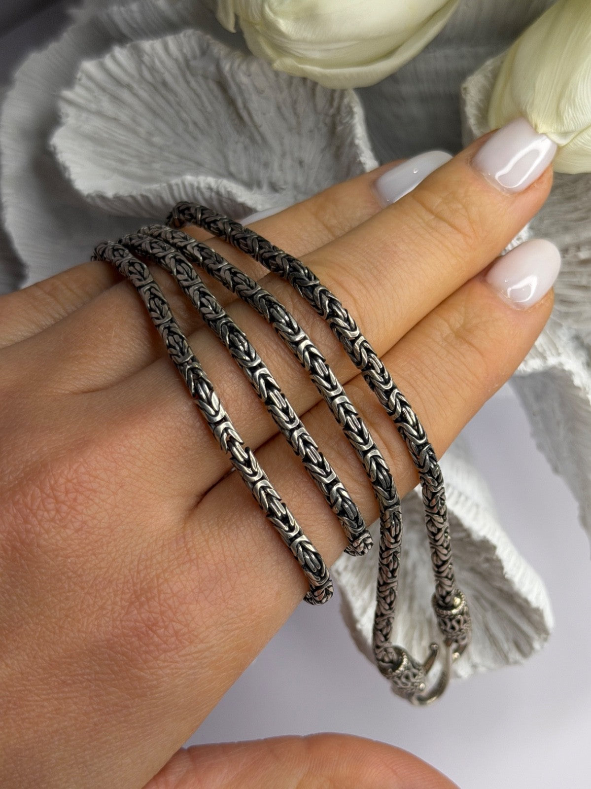 Vintage Indonesia BA 925 Sterling Silver Chain Necklace