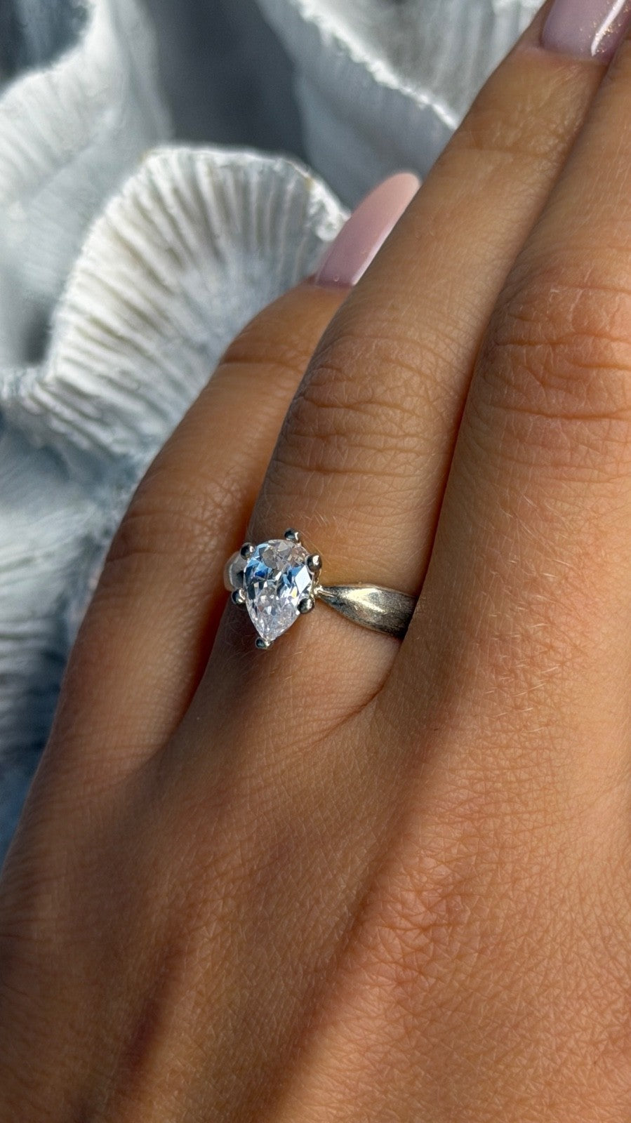 925 Sterling Silver Cz Ring Size 6.5