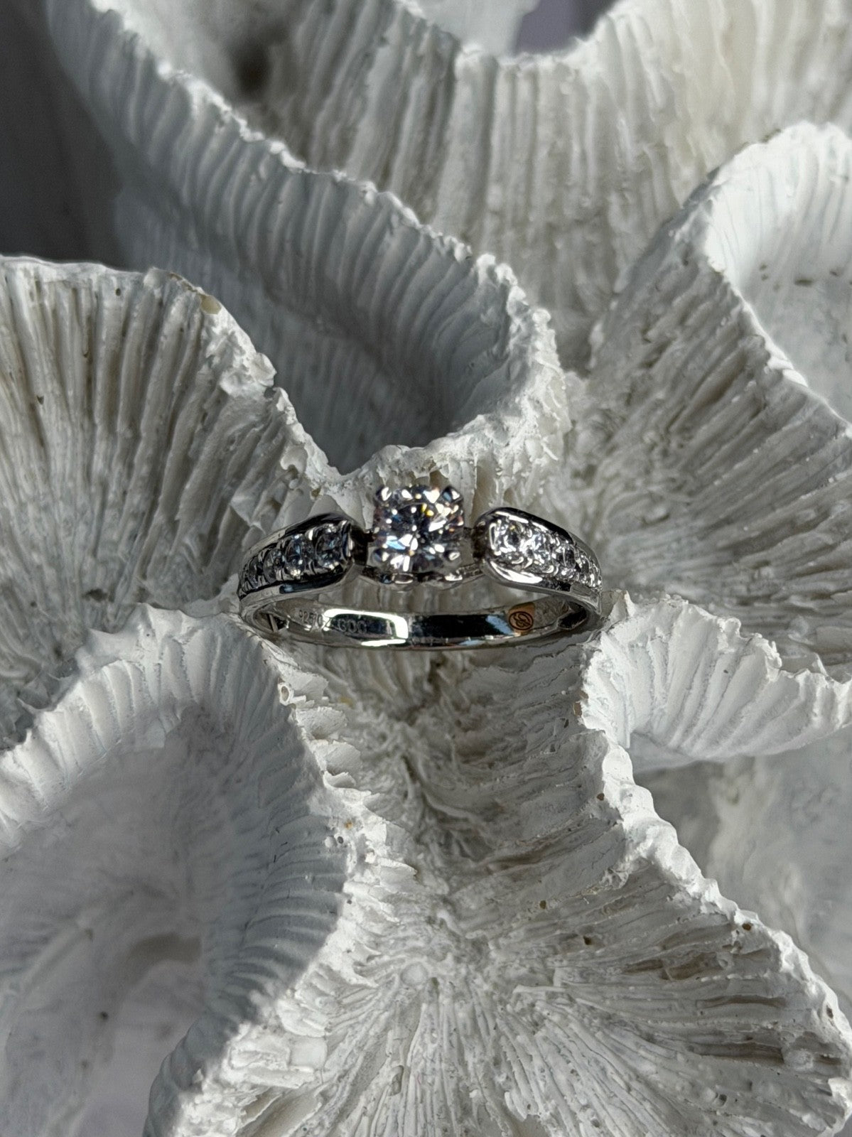 GOC 925 Sterling Silver Cz 1 ct Ring Size 7