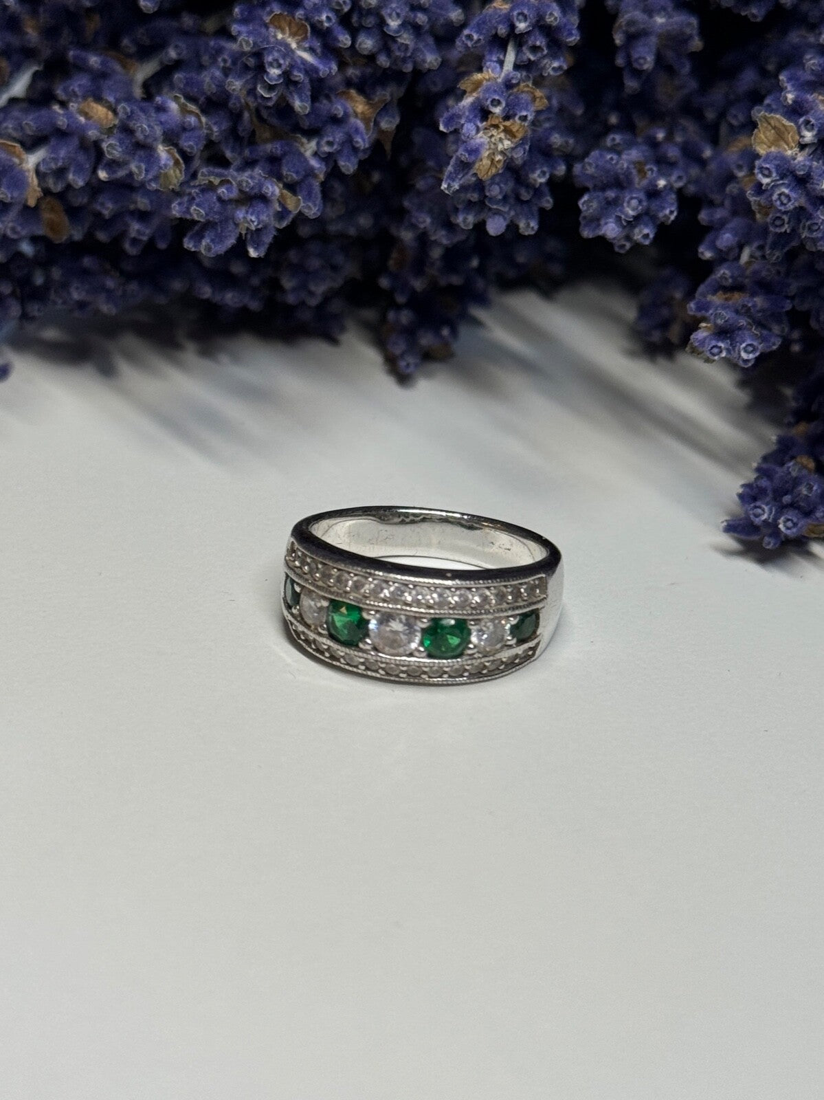 925 Sterling Silver CZ Ring Size 8