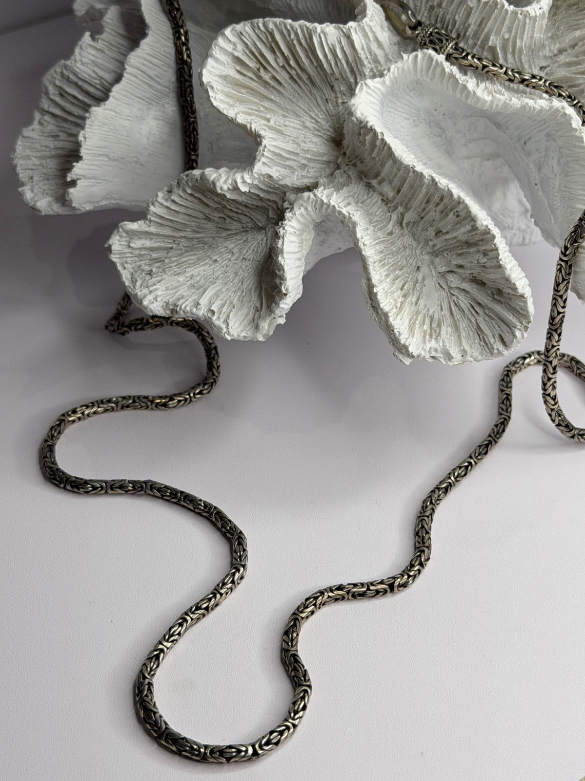 Vintage Indonesia BA 925 Sterling Silver Chain Necklace