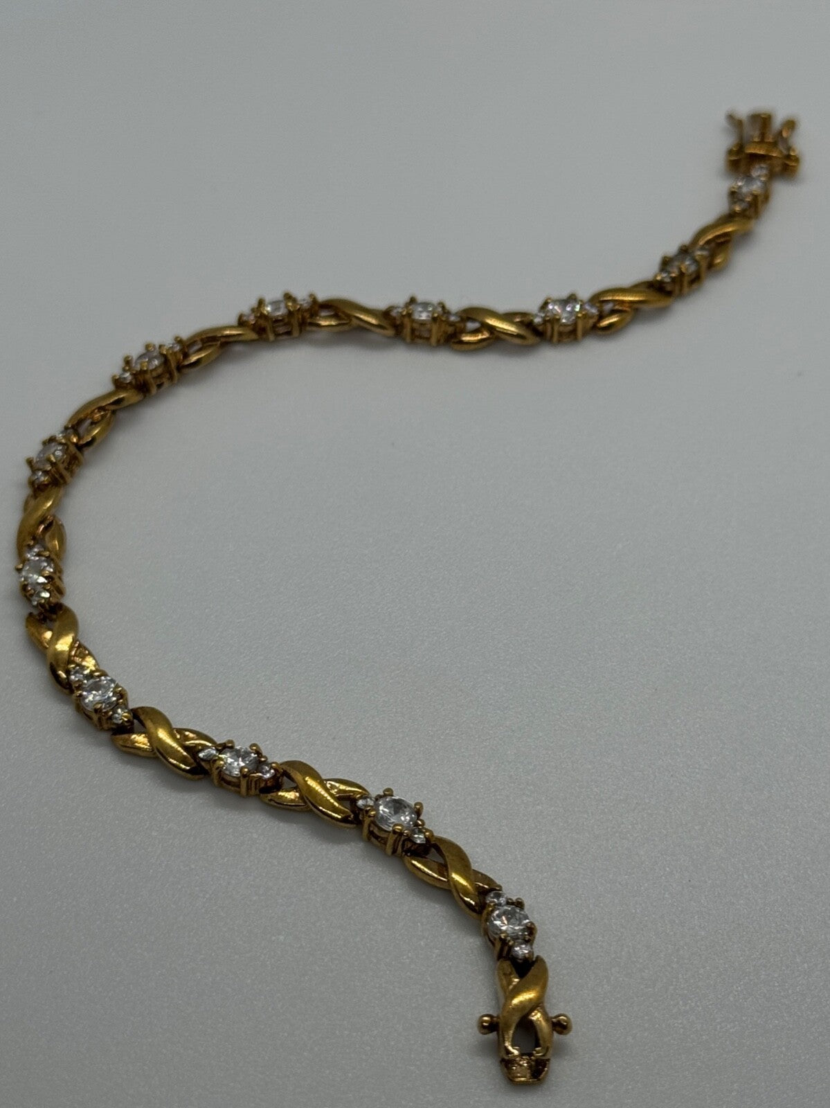925 Sterling Silver Gold Plated CZ Bracelet