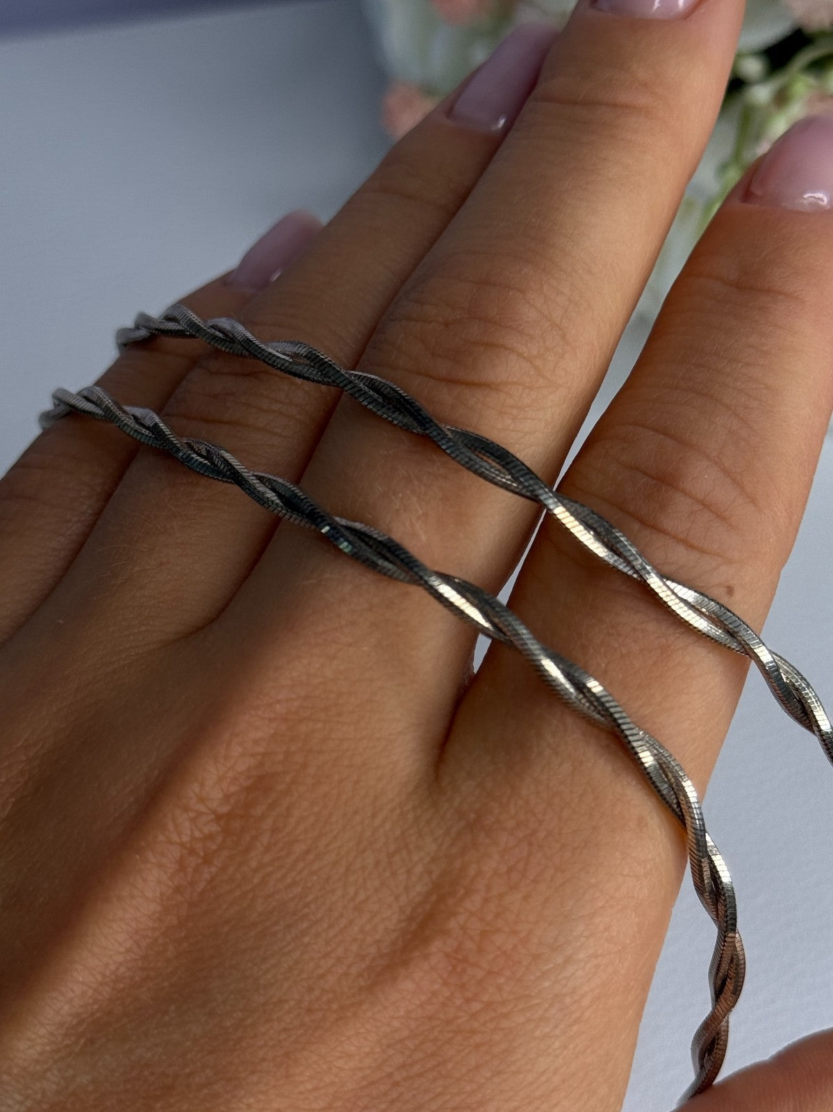 925 Sterling Silver Italy Fas Necklace Length 18 Inch