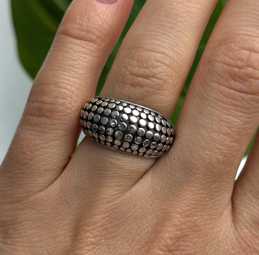 Vintage 925 Sterling Silver Dome Bubble Ring Size 7