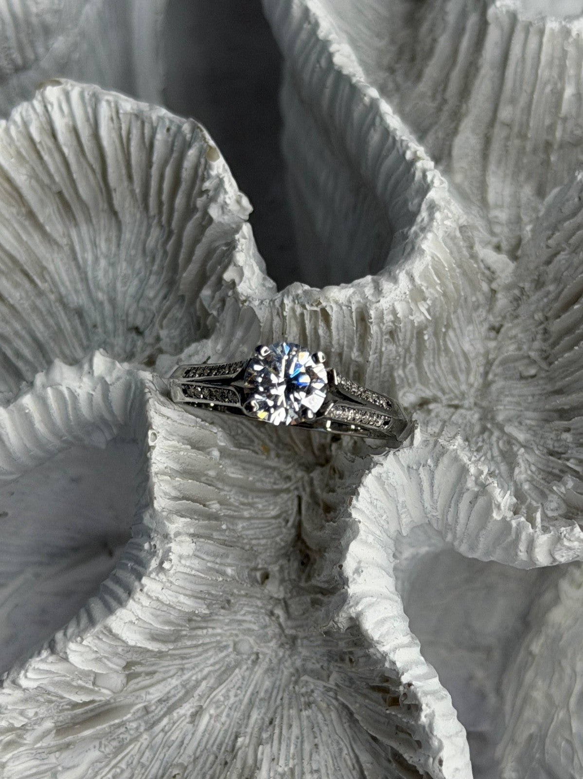 GOC 925 Sterling Silver Cz 1.15 ct Ring Size 7