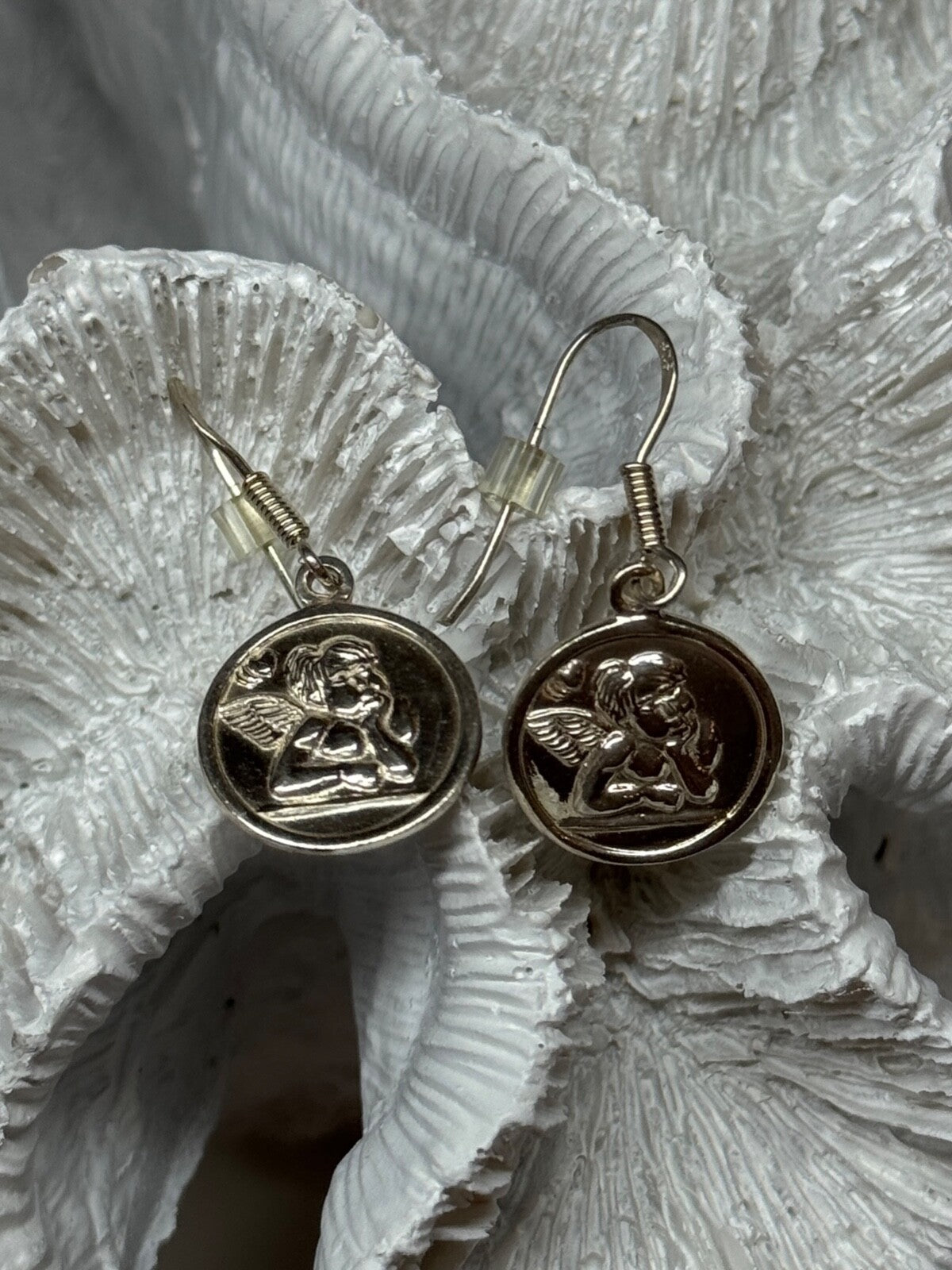 925 Sterling Silver Angels Earrings Length 1.3 Inch