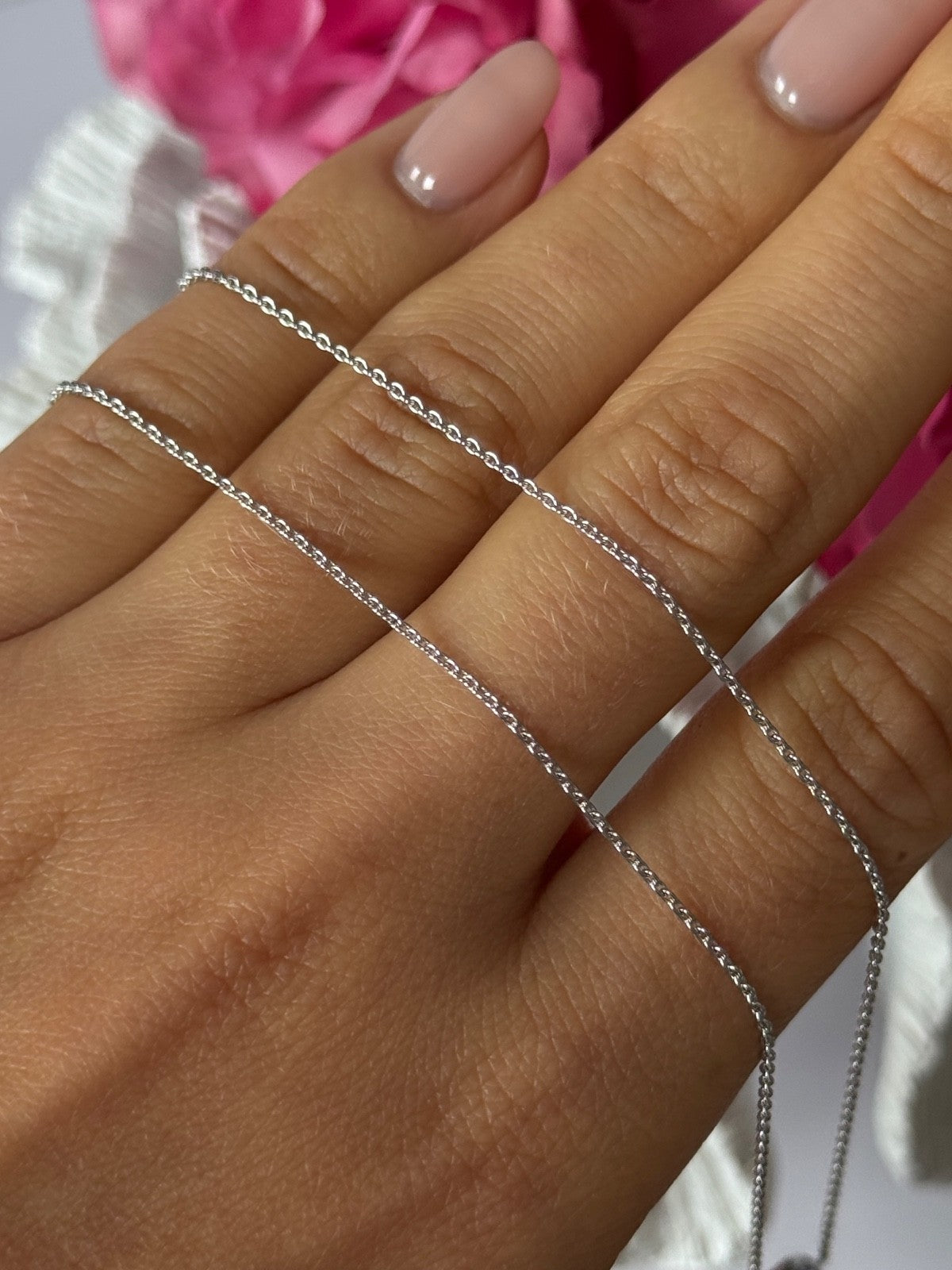 14K White Gold Tanzanite Necklace Length 18 inch