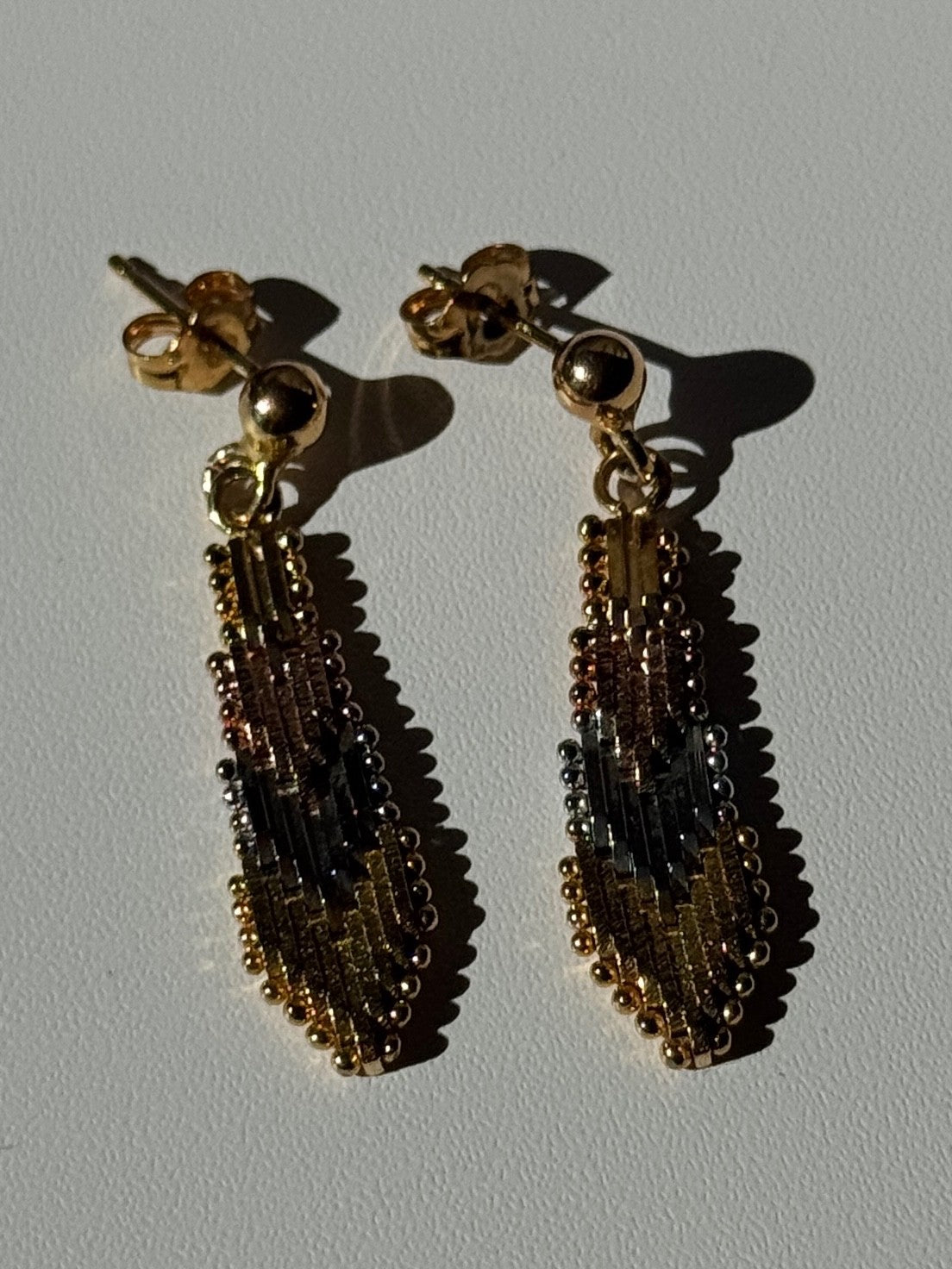 925 Sterling Silver 3 Colors Gold Plated Italy Earrings