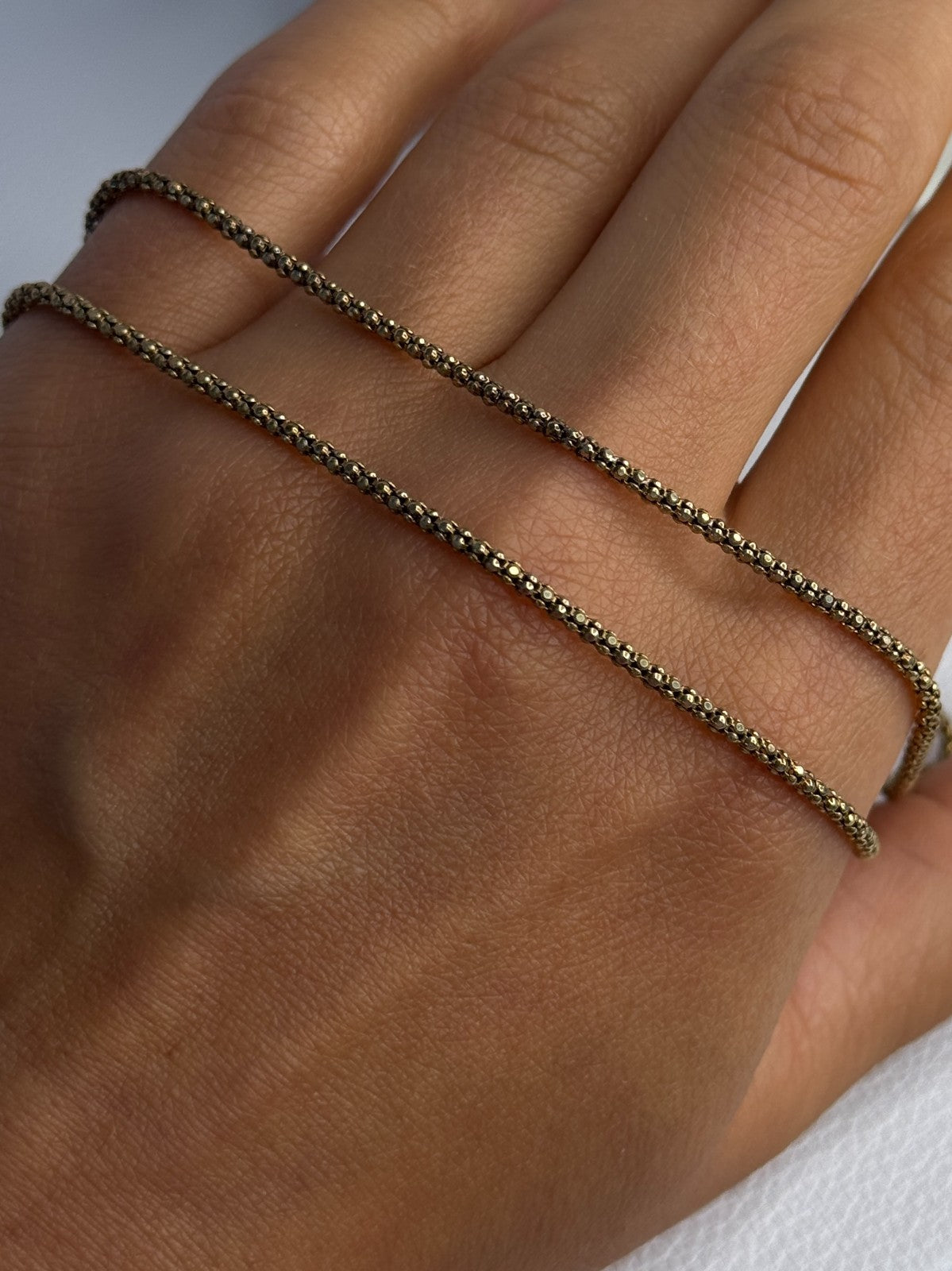 925 Sterling Silver Gold Plated Italy Lirm Necklace Chain Length 22 Inch