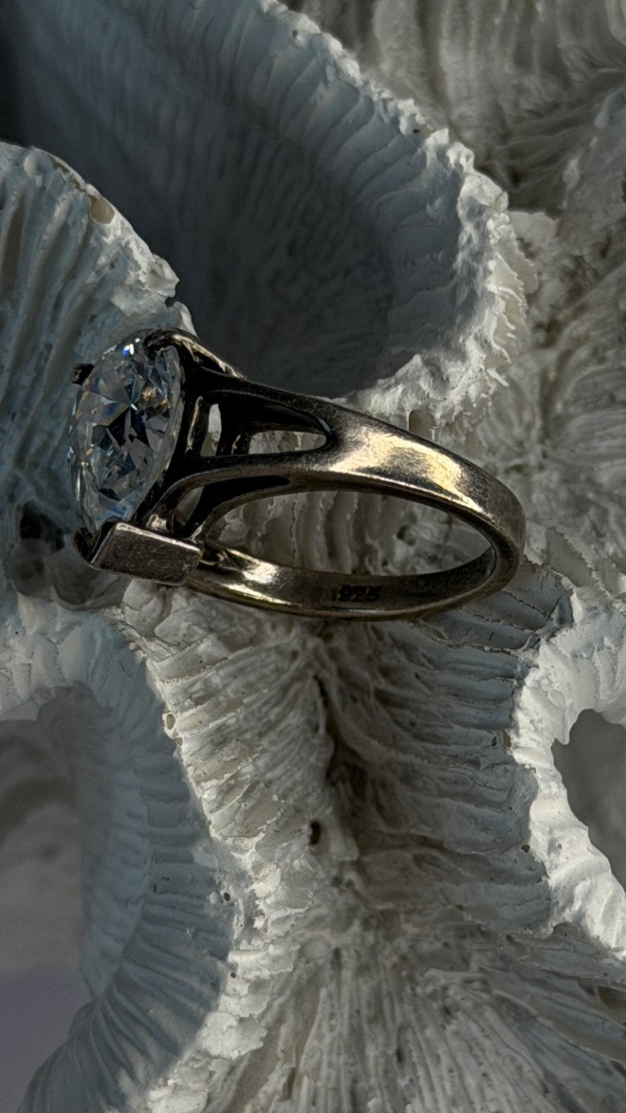 925 Sterling Silver Cz Ring Size 7